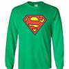 Inktee Store - Superman S-Shield Superman Logo Long Sleeve T-Shirt Image