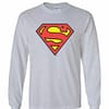 Inktee Store - Superman S-Shield Superman Logo Long Sleeve T-Shirt Image
