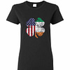 Inktee Store - Irish American Flag Ireland Shamrock St Patricks Day Women'S T-Shirt Image