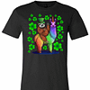 Inktee Store - Leprechaun Sloth Riding Llama Unicorn St Patricks Day Premium T-Shirt Image