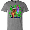 Inktee Store - Leprechaun Sloth Riding Llama Unicorn St Patricks Day Premium T-Shirt Image
