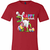 Inktee Store - Happy Eastrawr T Rex Dinosaur Easter Bunny Egg Premium T-Shirt Image