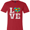 Inktee Store - Autism Awareness For Kids Mom Dad Love Heart Premium T-Shirt Image