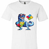Inktee Store - Dinosaur Puzzle Piece Autism Awareness Premium T-Shirt Image