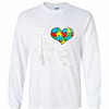 Inktee Store - Autism Awareness For Kids Mom Dad Love Heart Long Sleeve T-Shirt Image