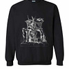 Inktee Store - Odin On His Throne Norse Viking Mythology Allfather Raven Sweatshirt Image