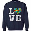 Inktee Store - Autism Awareness For Kids Mom Dad Love Heart Sweatshirt Image