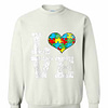 Inktee Store - Autism Awareness For Kids Mom Dad Love Heart Sweatshirt Image