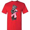 Inktee Store - Baby Groot Hugs Breast Cancer Men'S T-Shirt Image