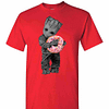 Inktee Store - Baby Groot Hugs Donut Men'S T-Shirt Image