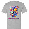 Inktee Store - Fight Like A Warrior Wolf With Butterfly Watercolor Men'S T-Shirt Image