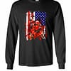 Inktee Store - Deadpool American Flag Long Sleeve T-Shirt Image