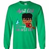 Inktee Store - April Girl Living My Best Life Black Woman Long Sleeve T-Shirt Image