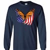 Inktee Store - American Flag Butterfly Wings Long Sleeve T-Shirt Image