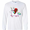 Inktee Store - Deadpool And Unicorn Oh Snap Long Sleeve T-Shirt Image