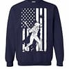 Inktee Store - Baseball Player With American Flag Sweatshirt Image