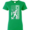 Inktee Store - Baseball Player With American Flag Women'S T-Shirt Image