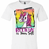 Inktee Store - Cute Unicorn Believe In Your Self Inspirational Girls Premium T-Shirt Image