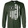 Inktee Store - Oakland Raiders Best Dad Ever Independence Day Long Sleeve T-Shirt Image