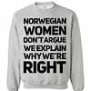 Inktee Store - Norwegian Women Don'T Argue We Explain Why We'Re Right Sweatshirt Image