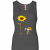 Inktee Store - You Are My Sunshine Hippie Sunflower Elephant Womens Jersey Tank Top Image