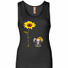 Inktee Store - You Are My Sunshine Hippie Sunflower Elephant Womens Jersey Tank Top Image
