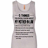 Inktee Store - 5 Things You Should Know About My Mother In Law Womens Jersey Tank Top Image
