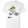 Inktee Store - Unicorn Lifting Weight Installing Muscles Please Wait Men'S T-Shirt Image