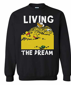 Disney Ducktales Scrooge McDuck Living the Dream Black Sweatshirt