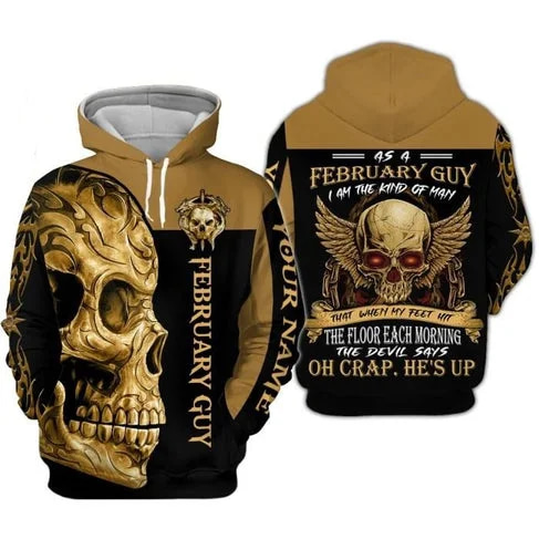 Custom Personalized Birthday February Guy Style 2 Pullover 3D Hoodie