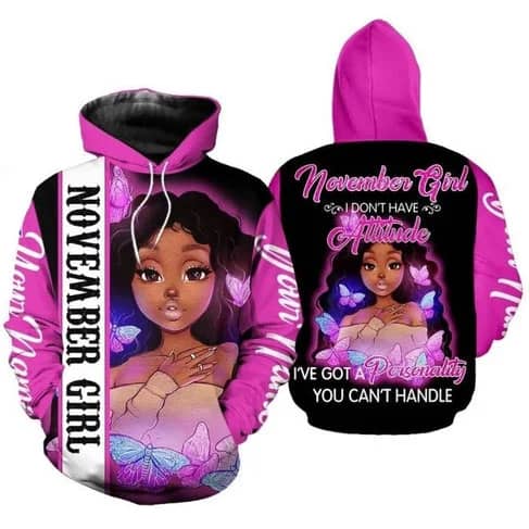 Custom Personalized Birthday November Girl Style 7 Pullover 3D Hoodie