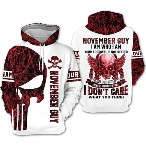 Custom Personalized Birthday November Guy Style 2 Pullover 3D Hoodie