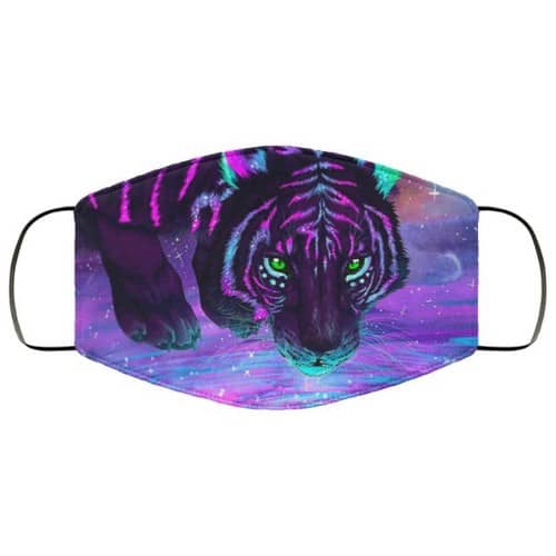 Purple And Blue Tiger Washable No4188 Face Mask