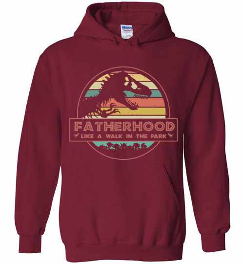 Inktee Store - Fatherhood Like A Walk In The Park Dinosaur Hoodies Image