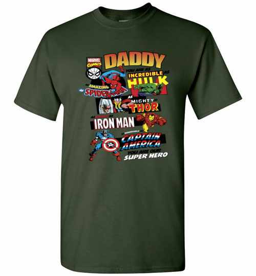 Inktee Store - Marvel Avengers Father'S Day Retro Comic Men'S T-Shirt Image