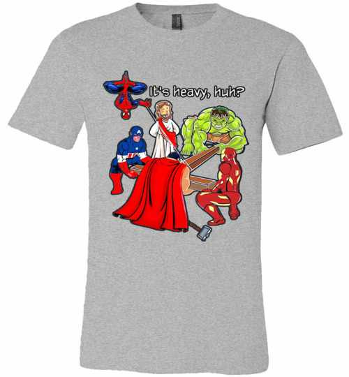 Inktee Store - Jesus Cross It'S Heavy Huh Avengers Superhero Premium T-Shirt Image