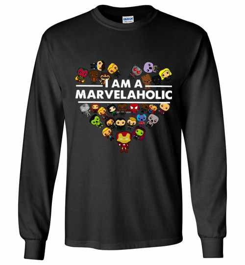 Inktee Store - I Am A Marvelaholic Marvel Aholic Avengers Long Sleeve T-Shirt Image