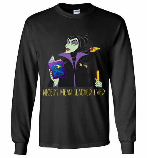 Inktee Store - Maleficent Nicest Mean Teacher Ever Long Sleeve T-Shirt Image
