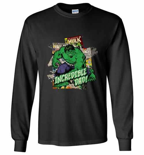 Inktee Store - Marvel Hulk Incredible Dad Fathers Day Long Sleeve T-Shirt Image