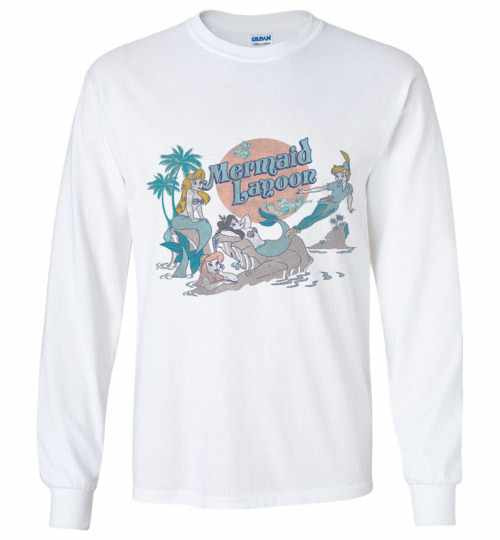 Inktee Store - Disney Peter Pan Distressed Mermaid Lagoon Design Long Sleeve T-Shirt Image