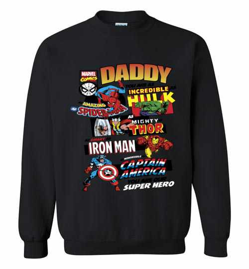 Inktee Store - Marvel Avengers Father'S Day Retro Comic Sweatshirt Image