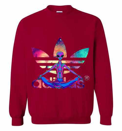 Inktee Store - Alien Adidas Yoga Lover Sweatshirt Image
