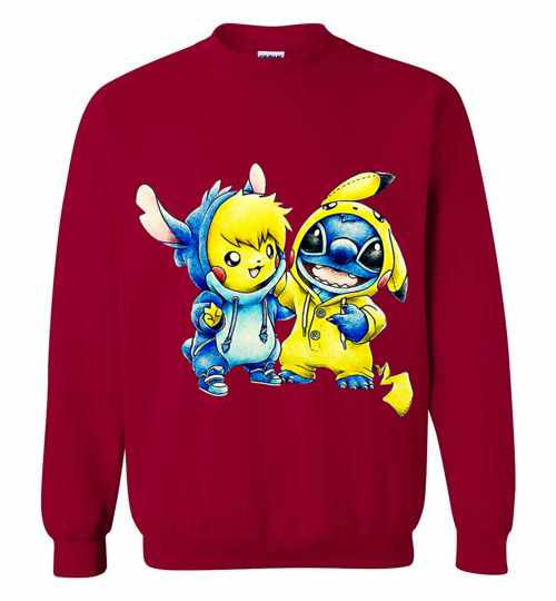Inktee Store - Baby Pikachu And Baby Stitch Sweatshirt Image