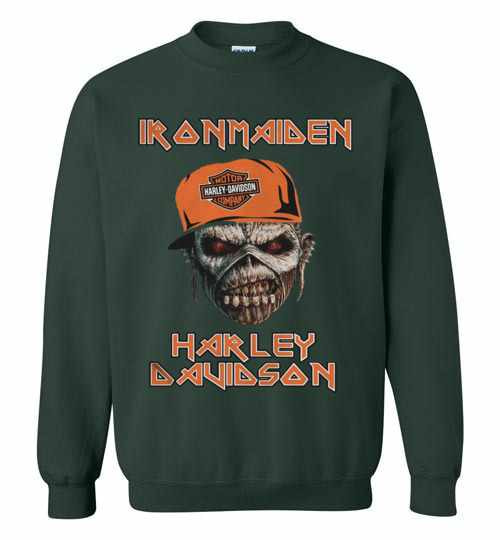 Inktee Store - Iron Maiden Harley Davidson Skull Sweatshirt Image