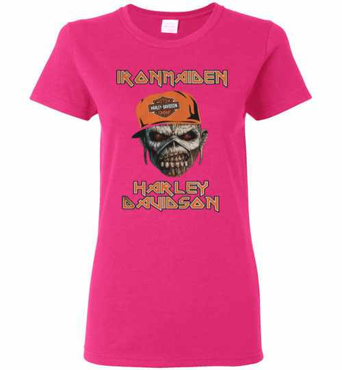 Inktee Store - Iron Maiden Harley Davidson Skull Women'S T-Shirt Image
