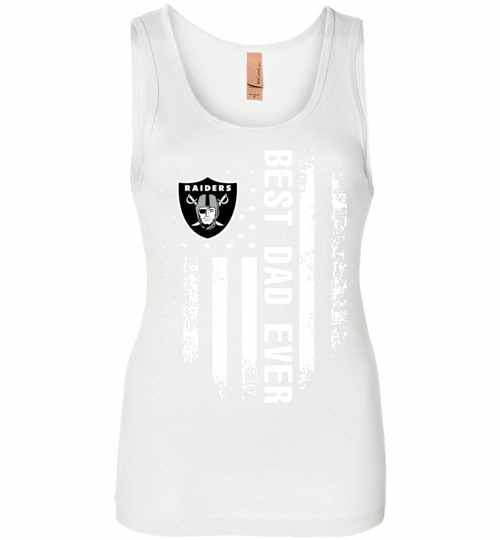 Inktee Store - Oakland Raiders Best Dad Ever Independence Day Womens Jersey Tank Top Image
