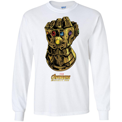 Inktee Store - Marvel Avengers Infinity War Gauntlet Gems Long Sleeve T-Shirt Image