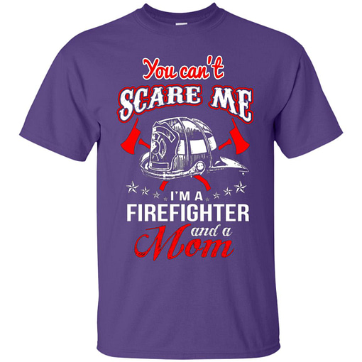 Inktee Store - You Cant Scare A Firefighter And A Mom Men’s T-Shirt Image