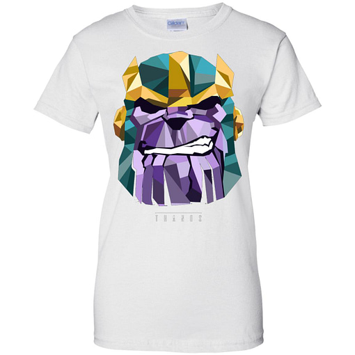 Inktee Store - Marvel Thanos Low Poly Geometric Art Head Women’s T-Shirt Image