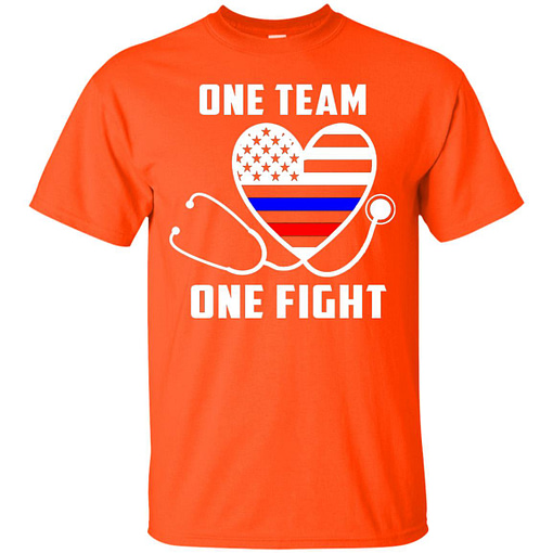 Inktee Store - One Team One Fight - Nurse Support Police Firefighter Men’s T-Shirt Image